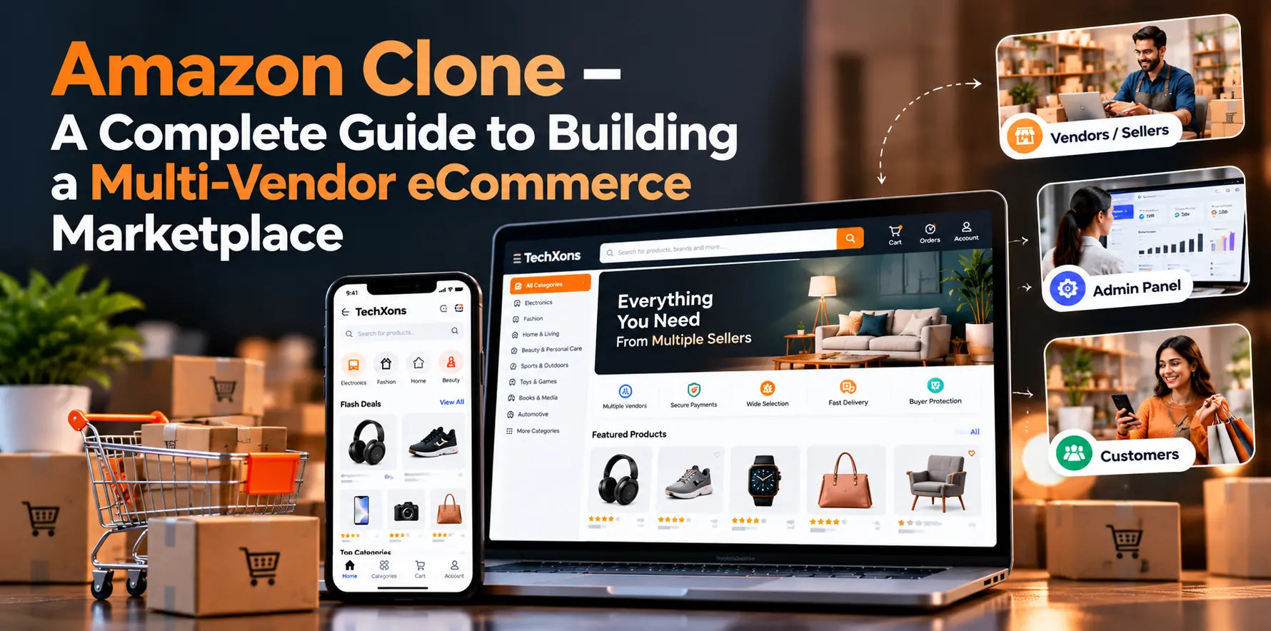Amazon Clone – A Complete Guide to Building a Multi-Vendor eCommerce Marketplace