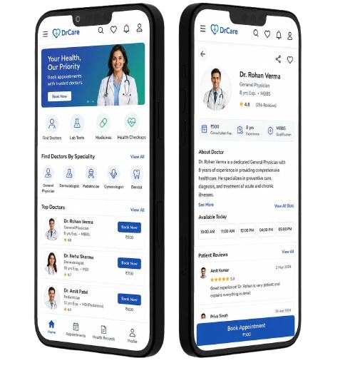 Practo Clone Script Doctor Appointment App Layout