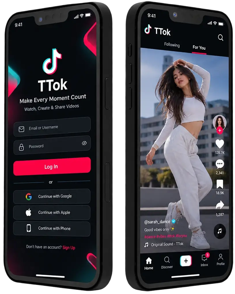 TikTok Clone Script Short Video App Layout