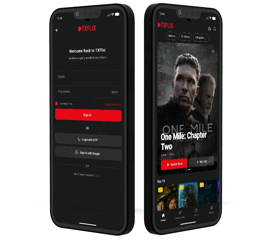 Premium Netflix Clone Script Dashboard and App Layout